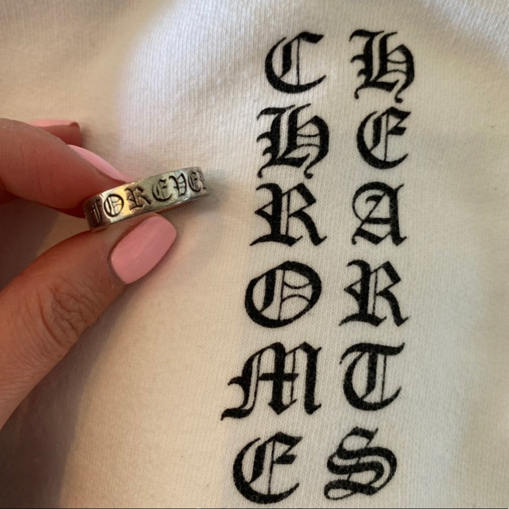 Chrome Hearts 925 Sterling Silver CH Forever Ring